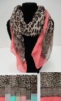 Fashion Scarf [Cheetah Print w Color Block] - Assorted colors